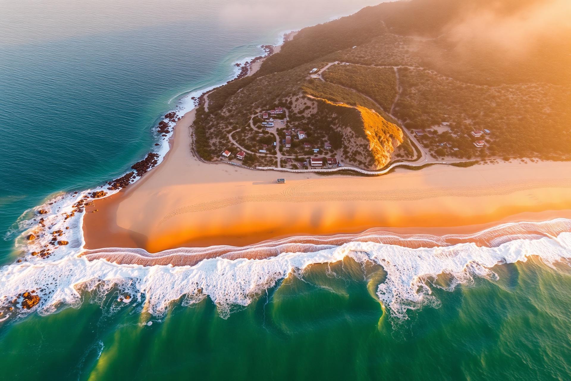 Southern California coastline at golden hour